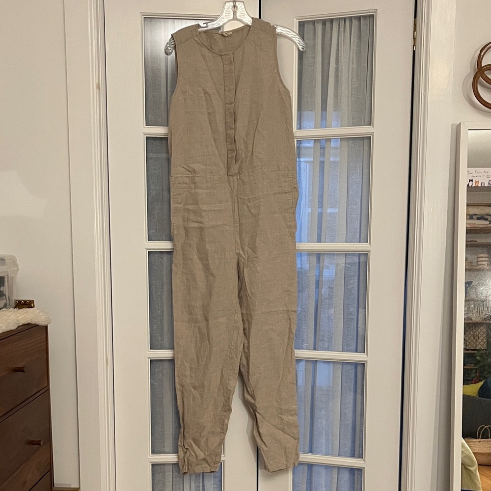 Eileen Fisher Linen Tan Jumpsuit